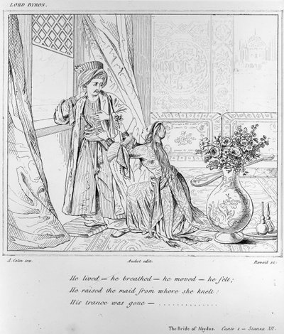 Scene from The Bride of Abydos by Lord Byron by Alexandre Marie Colin